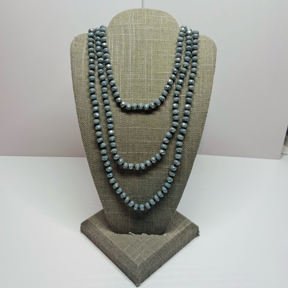 NWT Gray Beaded Necklace